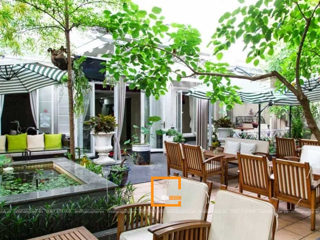 Thiết kế quán cafe sân vườn phù hợp với điều kiện thời tiết